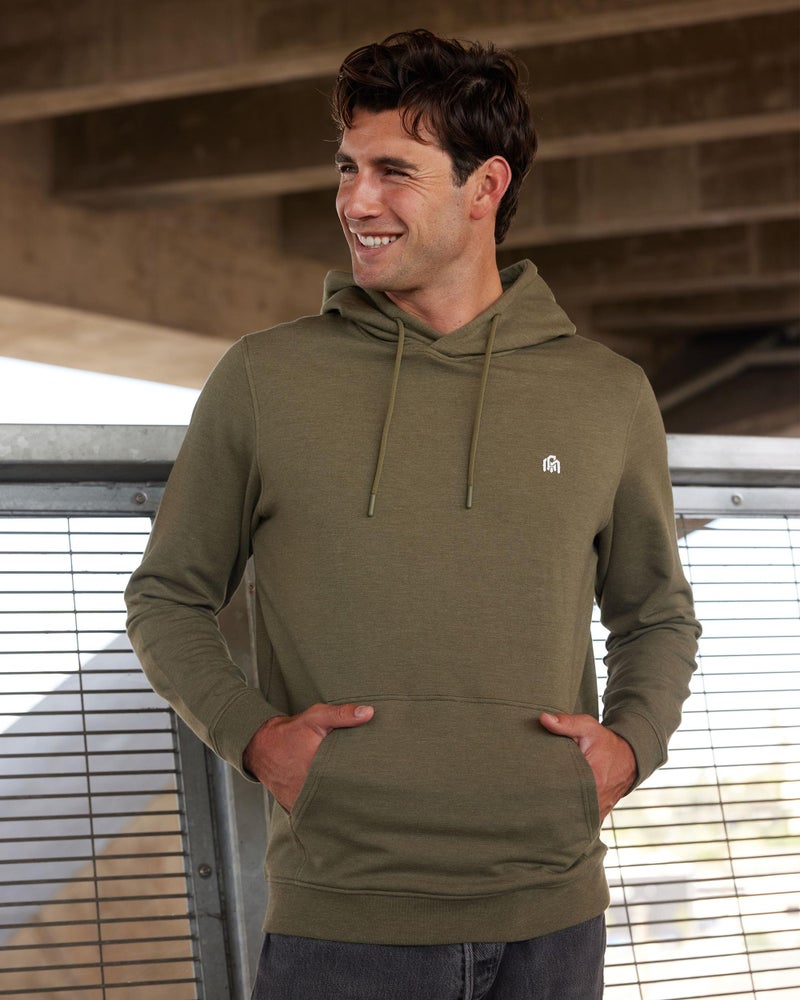 INTO THE AM Pullover Hoodies for Men - Plain Lightweight Casual Pullover Sweatshirt with Kangaroo Pocket (Black, Large) - Image 4