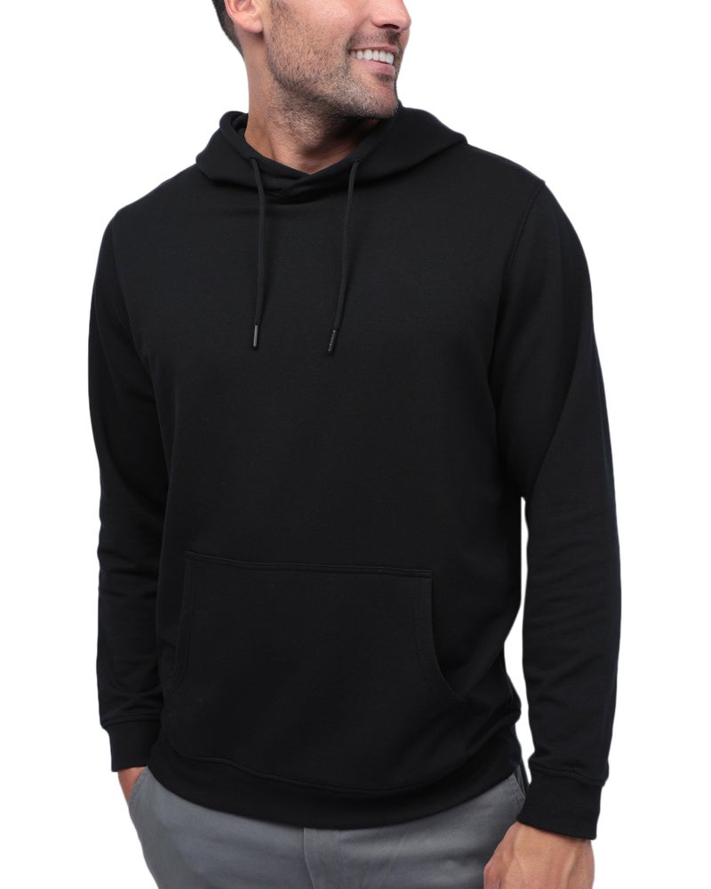 INTO THE AM Pullover Hoodies for Men - Plain Lightweight Casual Pullover Sweatshirt with Kangaroo Pocket (Black, Large) - Image 1