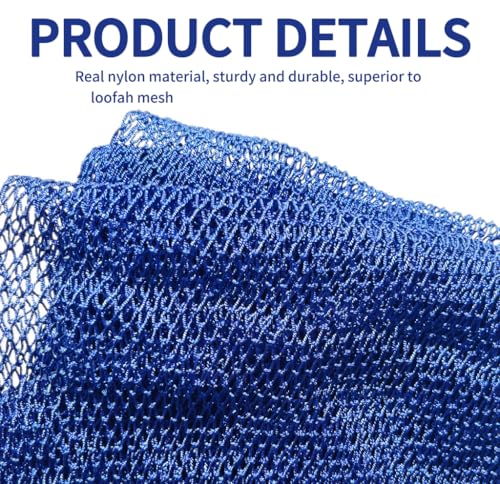 SPMKTBOZAI African Net Sponge Authentic, African Exfoliating Sponge Real African Net Black Owned, African Bath Sponge Back Scrubber, Body Exfoliator Shower Bath Accessories (Blue) - Image 2