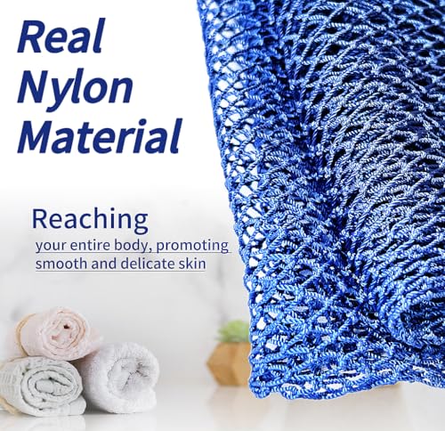 SPMKTBOZAI African Net Sponge Authentic, African Exfoliating Sponge Real African Net Black Owned, African Bath Sponge Back Scrubber, Body Exfoliator Shower Bath Accessories (Blue) - Image 5