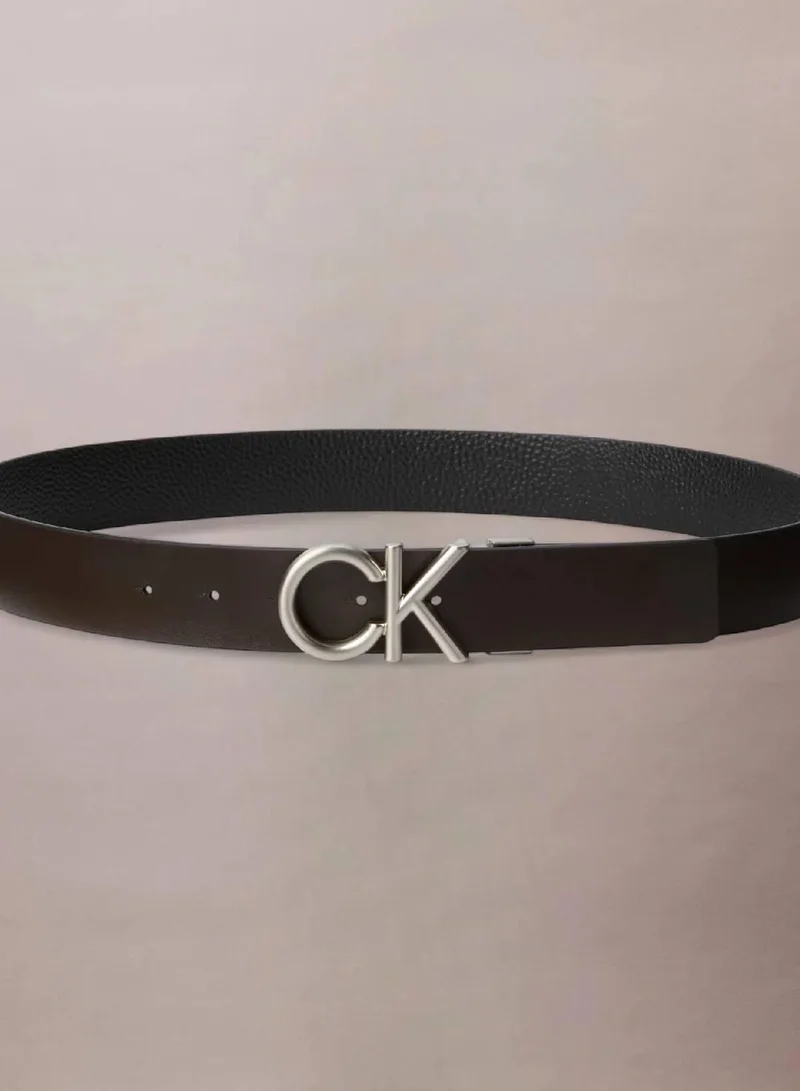 Calvin Klein Black/Delicioso/Brushed Nickel Leather Belt for Men | Best Price UAE