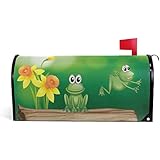 senya senya Home Garden Two Green Frogs Pattern Magnetic Mailbox Cover Standard  - Image 1