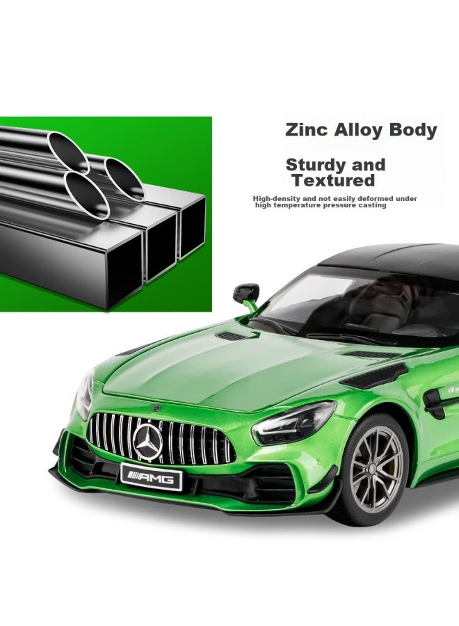 Black Mamba 1：18 Mercedes-amg Green Monster Gtr Car Model Display Piece Sports Car Metal Model Alloy Sound And Light, Green - Image 3