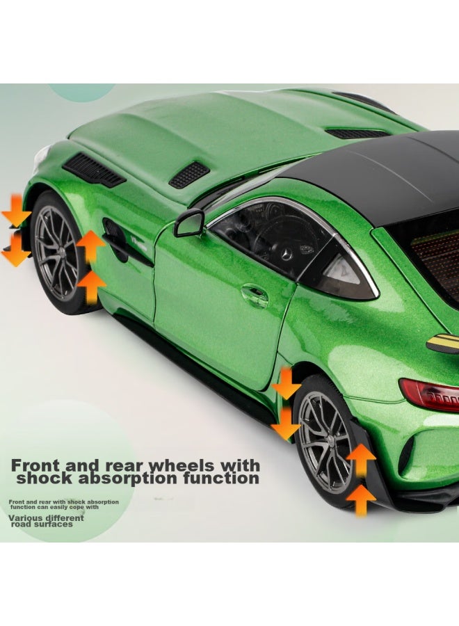 Black Mamba 1：18 Mercedes-amg Green Monster Gtr Car Model Display Piece Sports Car Metal Model Alloy Sound And Light, Green - Image 4