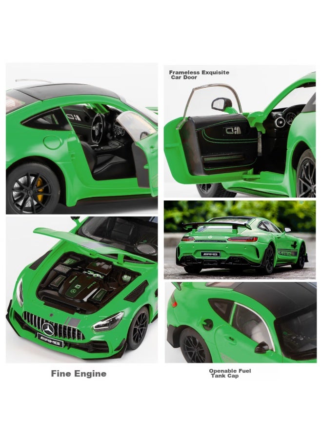 Black Mamba 1：18 Mercedes-amg Green Monster Gtr Car Model Display Piece Sports Car Metal Model Alloy Sound And Light, Green - Image 2