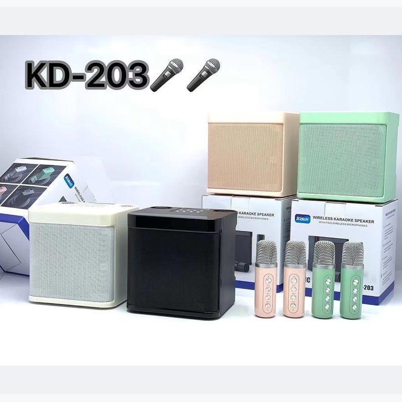 Ys-203 All-In-One Outdoor Family Party Set Karaoke Double Microphone Artifact Wireless Microphone Microphone Bluetooth Stereo - Image 2