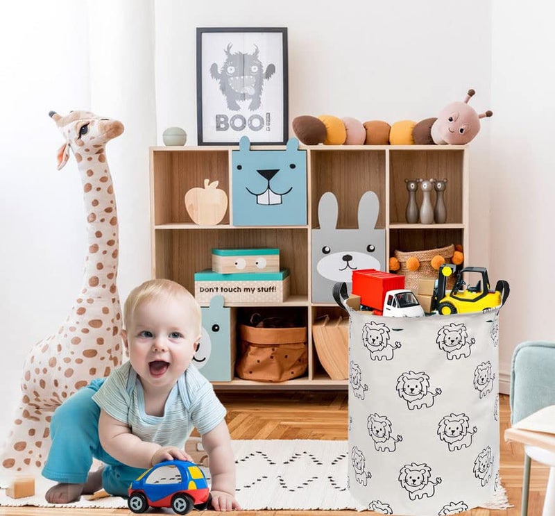 ESSME Baby Hamper,Nursery Laundry Basket,Lion Storage Basket,Toy bin for Boys, Gift Baskets,Room Decor,Home Organizer (Lions) - Image 2