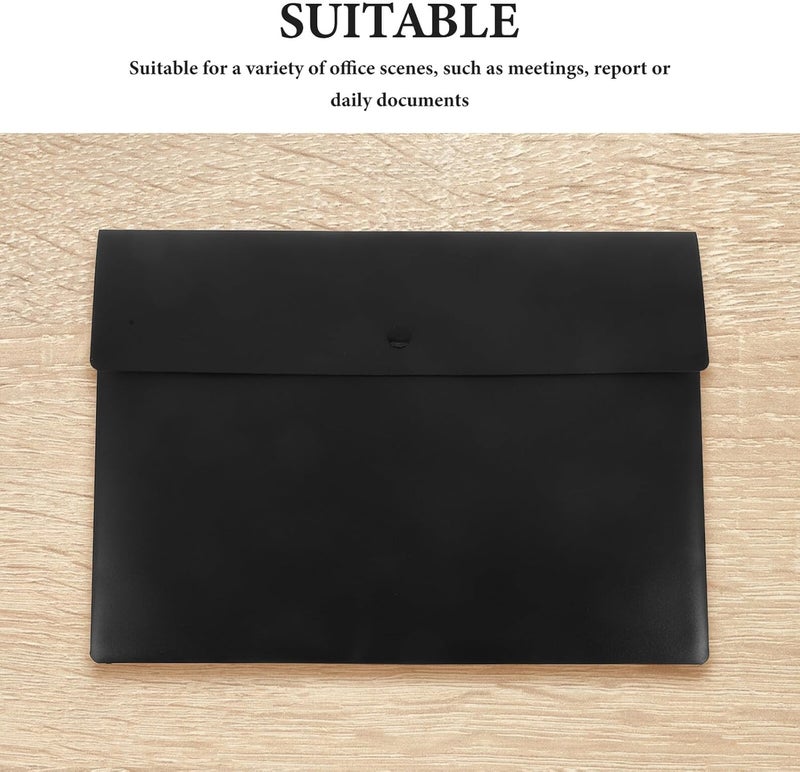 TEHAUX 10pcs A4 Size Snap Closure Document Bags, Waterproof Plastic File Jackets with Button, Office Filing Organizer for Business and School Use - Image 3