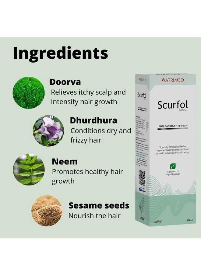 ATRIMED Denz & Darc Hair Oil And Scurfol Antidandruff Shampoo Pack Of 2 (200 Ml) - Image 3