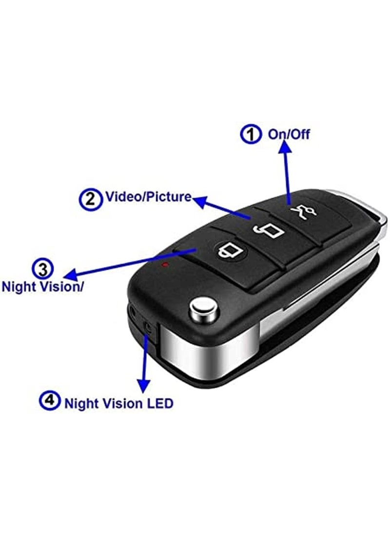 TECHNOVIEW TECHNOVIEW Wired Keychain Camera Full HD 1080p Audio Video Recording Includes Free 32GB SD Card Indoor Outdoor Security Camera Black  - Image 3