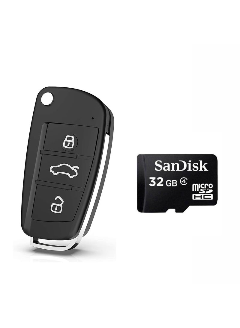 TECHNOVIEW TECHNOVIEW Wired Keychain Camera Full HD 1080p Audio Video Recording Includes Free 32GB SD Card Indoor Outdoor Security Camera Black  - Image 1