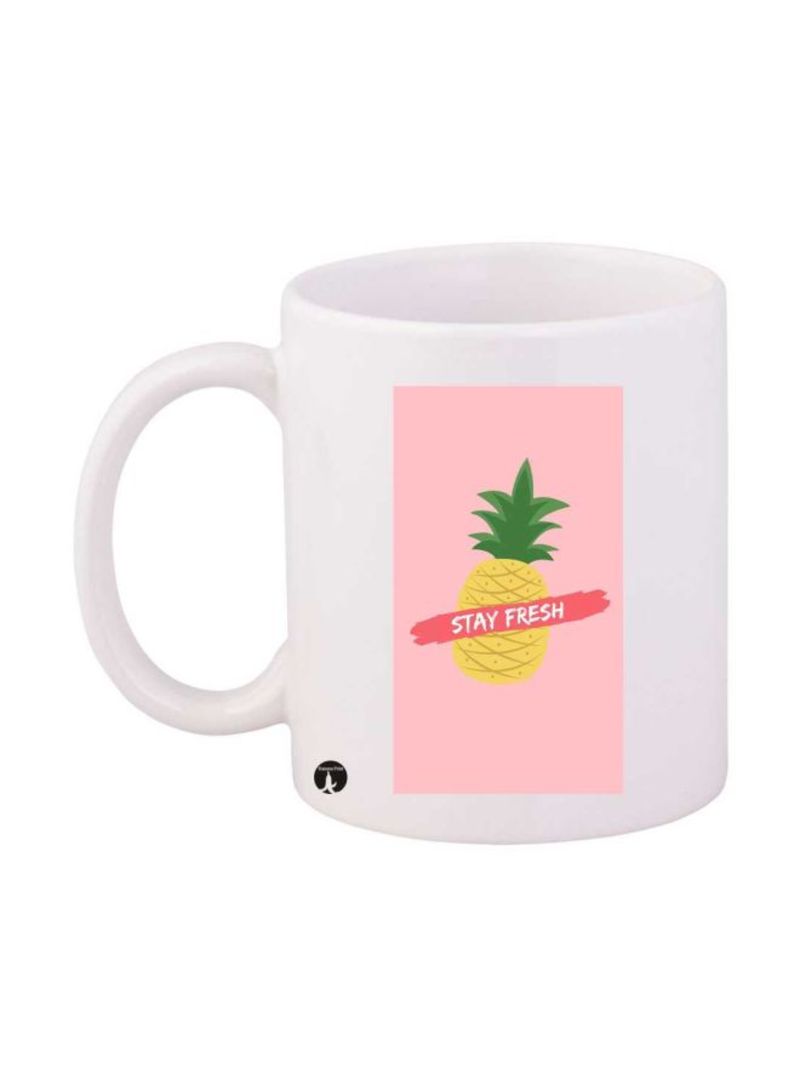 RKN Stay Fresh Printed Mug White/Pink/Yellow Standard Size