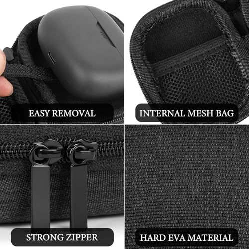 Geekria Shield Earbuds Case Compatible with JBL Wave Beam 2 Live Buds 3 Flex 3 Tune 220TWS Live Pro 2 Vibe Beam Replacement Hard Shell Travel Carrying Bag Dark Grey - Image 3