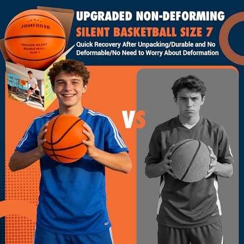 JHMFDDSB Silent Basketball Size 7 (29.5"), Indoor Quiet Foam Basketball Airless for Dribbling & Indoor Training, Soft Soundless Basketball for Restore Without Deformation, Real Feel Higher Bounce Quieter - Image 3