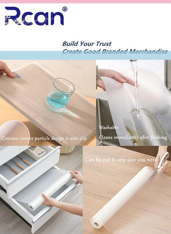 Rcan Shelf Liner Non-Slip Drawer Cabinet Liner Washable Oil-Proof Non-Adhesive Easy to Cut Placemats Durable Stain-Proof Shelf for Kitchen Cabinet Shelves Refrigerator Storage Desks 45x500CM - Image 3