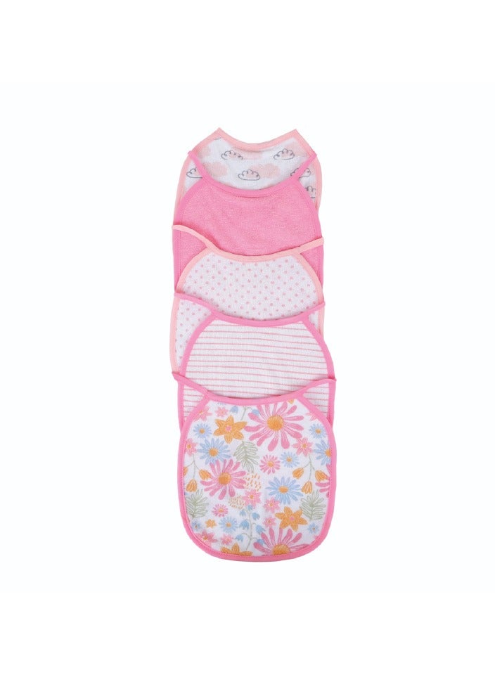 Nurtur Cotton bibs - Printed Character 5 Pack / Girl - Image 1