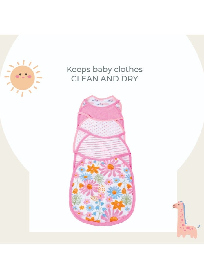 Nurtur Cotton bibs - Printed Character 5 Pack / Girl - Image 2