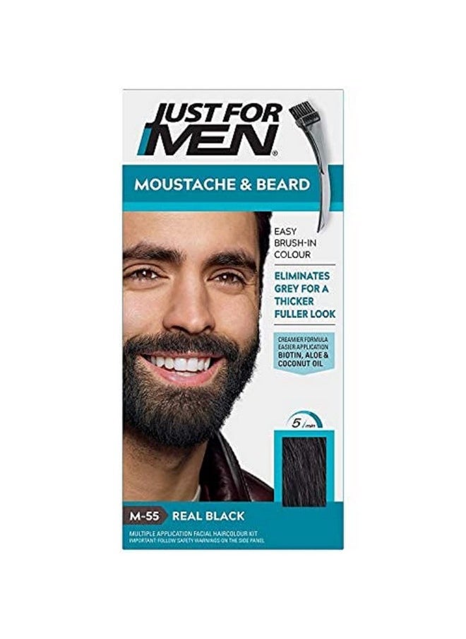 Just For Men Mustache & Beard Color Gel Real Black M55 1 Each (4 Pack)  - Image 1
