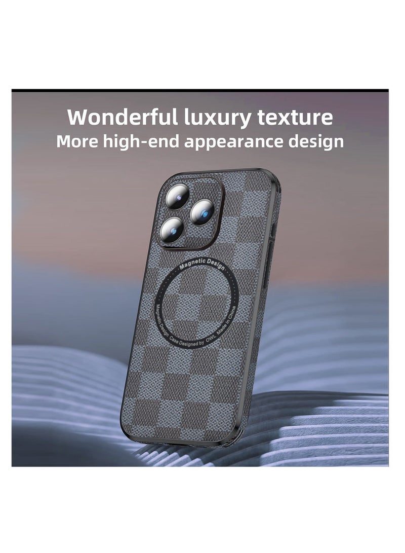 Phone Case for iPhone 15 Pro Leather Case Compatible with Magsafe, Slim Luxury PU Non-Slip Grip Rugged Bumper Shockproof Full Body Protective Cover，With 1×adjustable phone strap，2× Phone Patches(blue)  - Image 2