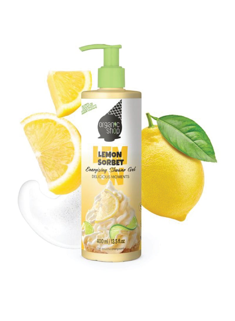 Organic Shop Energising Lemon Sorbet (Ice-Cream) Shower Gel – 400 ml - Image 3
