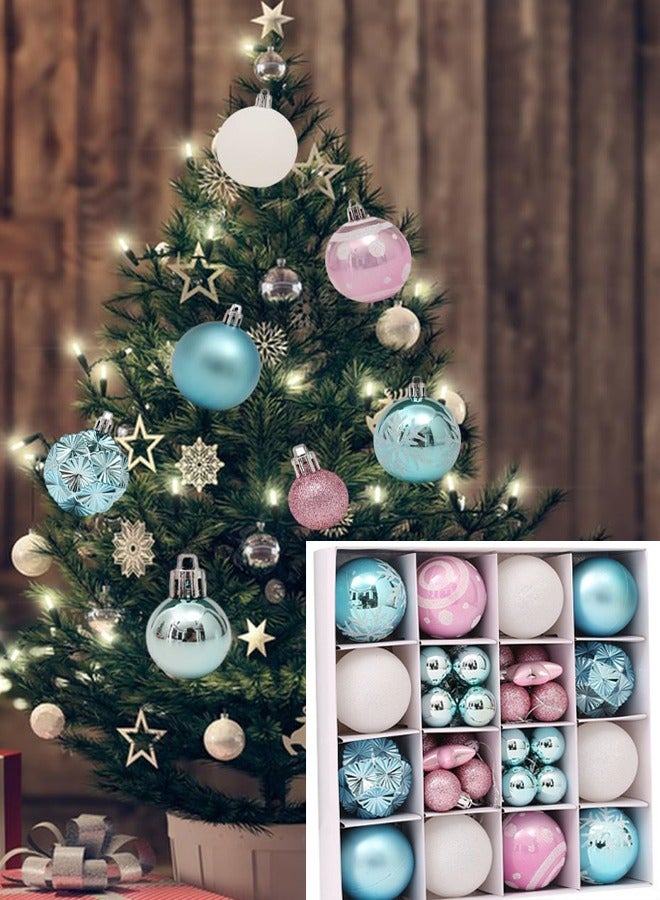 TAPIT Christmas Ball Ornaments 42pcs Shatterproof Plastic Christmas Tree Decorations with Hanging Loop for Xmas Tree Party Home Decor Christmas Tree Ornaments Set Christmas Tree Decorations - Image 1