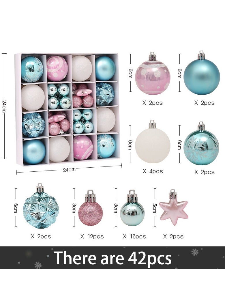 TAPIT Christmas Ball Ornaments 42pcs Shatterproof Plastic Christmas Tree Decorations with Hanging Loop for Xmas Tree Party Home Decor Christmas Tree Ornaments Set Christmas Tree Decorations - Image 2