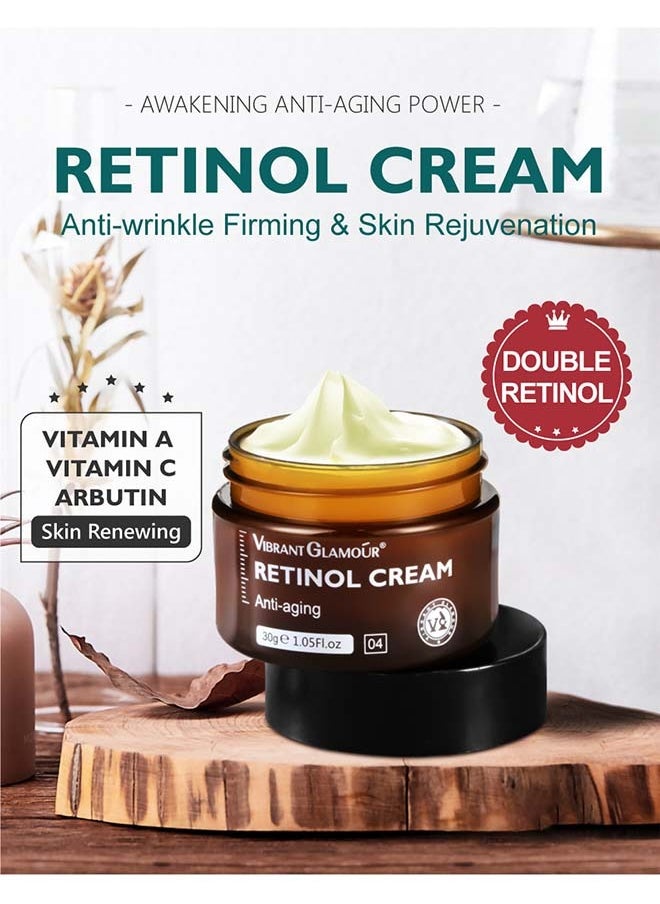 Retinol Face Cream For Skin Whitening Face Moisturnizer For Dry Skin Anti Wrinkle Firming Skin Rejuvenation Reduce Fine Lines Firming Whitening 30g