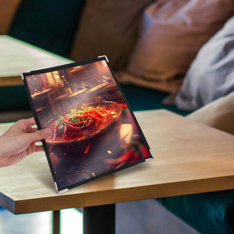 PVC Menu Holder With 2 Sided White Corner Sleeves 21 6 X 28 Cm For Restaurant Cafe Hotel - Image 5