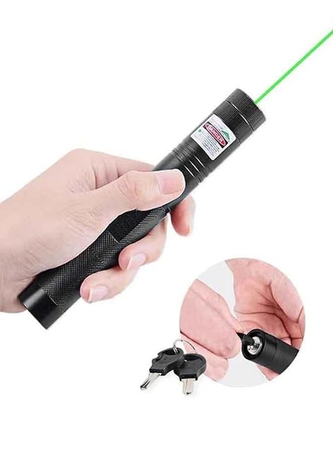 Black rechargeable green line pointer with adjustable patterns; suitable for presentations, faculty members, lectures, camping, and construction work. - Image 2