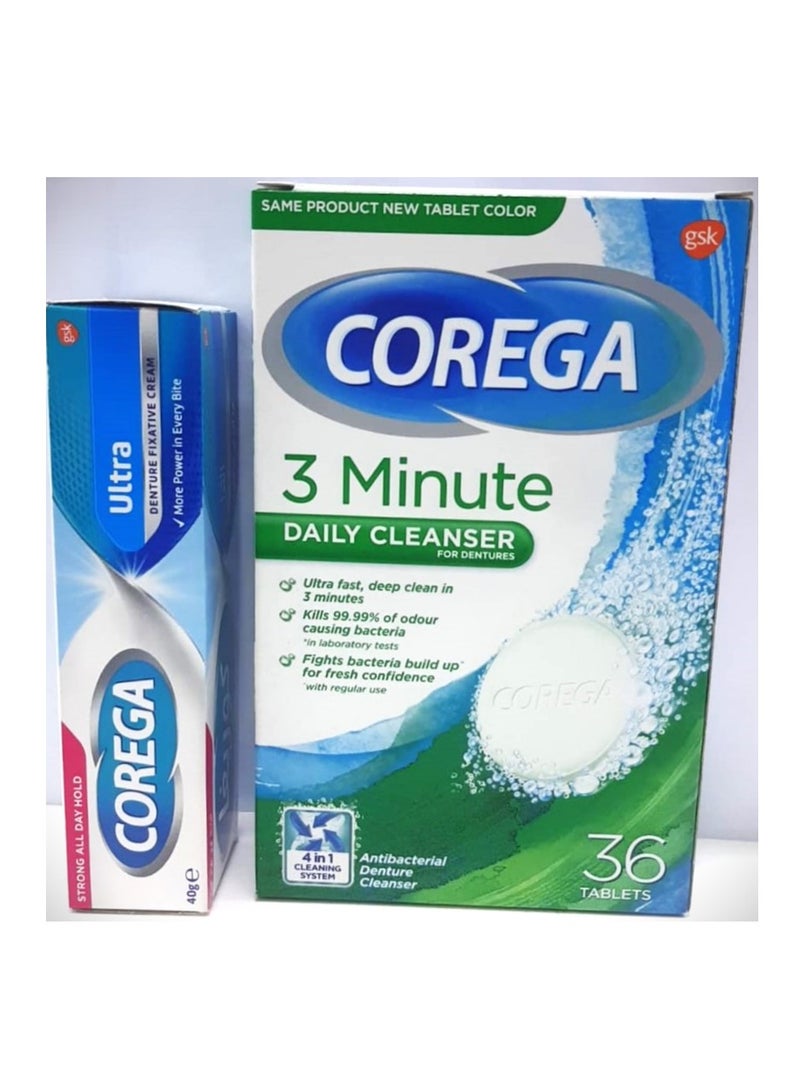 كوريغا كوريجا ألترا لتثبيت أطقم الأسنان وأقراص كوريجا لتنظيف أطقم الأسنان - Image 1