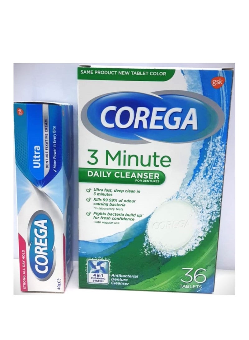 كوريغا كوريجا ألترا لتثبيت أطقم الأسنان وأقراص كوريجا لتنظيف أطقم الأسنان - Image 2