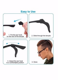 Generic 12 Pairs Eyeglass Ear Grip Anti-Slip Eyeglass Holder Premium Silicone Eyeglass Ear Hook Eyeglass Temple Tips Sleeve Retainer for Reading Glasses Sunglasses  - Image 4