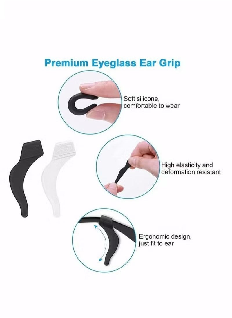 Generic 12 Pairs Eyeglass Ear Grip Anti-Slip Eyeglass Holder Premium Silicone Eyeglass Ear Hook Eyeglass Temple Tips Sleeve Retainer for Reading Glasses Sunglasses  - Image 3
