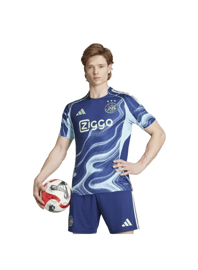 adidas قميص أياكس أزرق رجالي قصير الأكمام