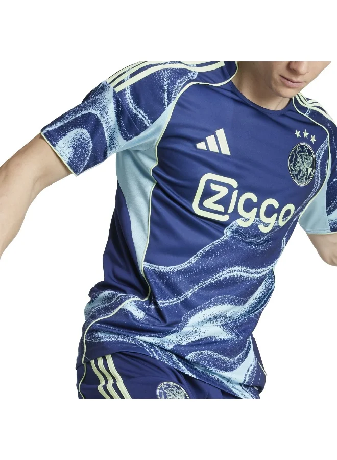 adidas قميص أياكس أزرق رجالي قصير الأكمام