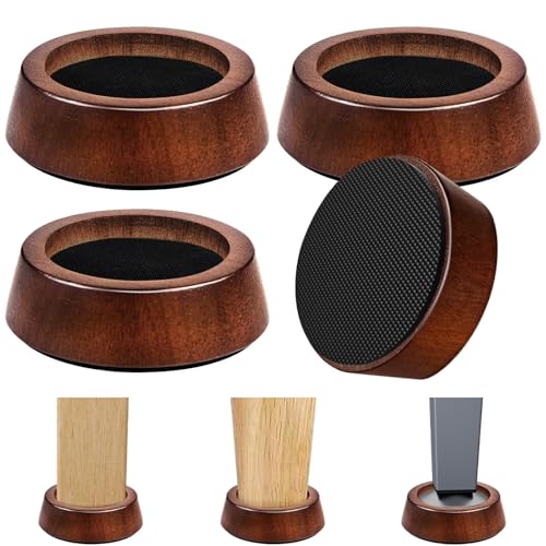 KOIKEY Bed Risers Wood Blocks - 1 Inch Circle Furniture Height Extenders Lifts for Sofa Couch Desk Chair Table Base Raising Space, Convenient Store and Cleaning, Pack of 4 - Image 1