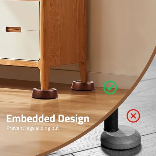 KOIKEY Bed Risers Wood Blocks - 1 Inch Circle Furniture Height Extenders Lifts for Sofa Couch Desk Chair Table Base Raising Space, Convenient Store and Cleaning, Pack of 4 - Image 4