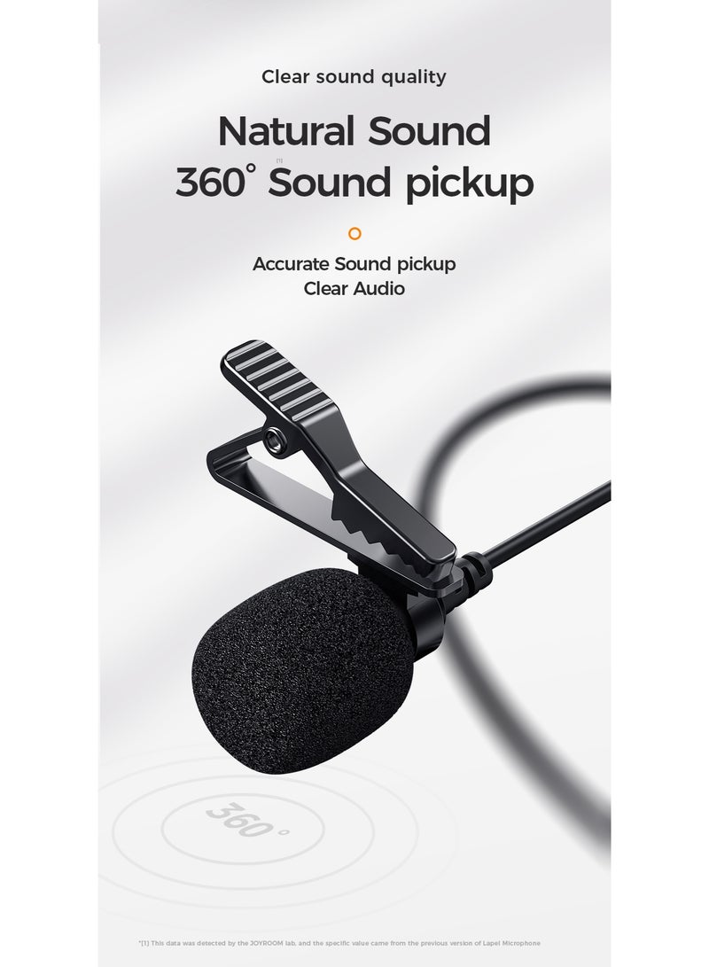Joyroom JR-LM1 Wired Lavalier Microphone 3.5mm TRRS, 2m Cable – Mic for YouTube , TikTok , Podcast - Image 4