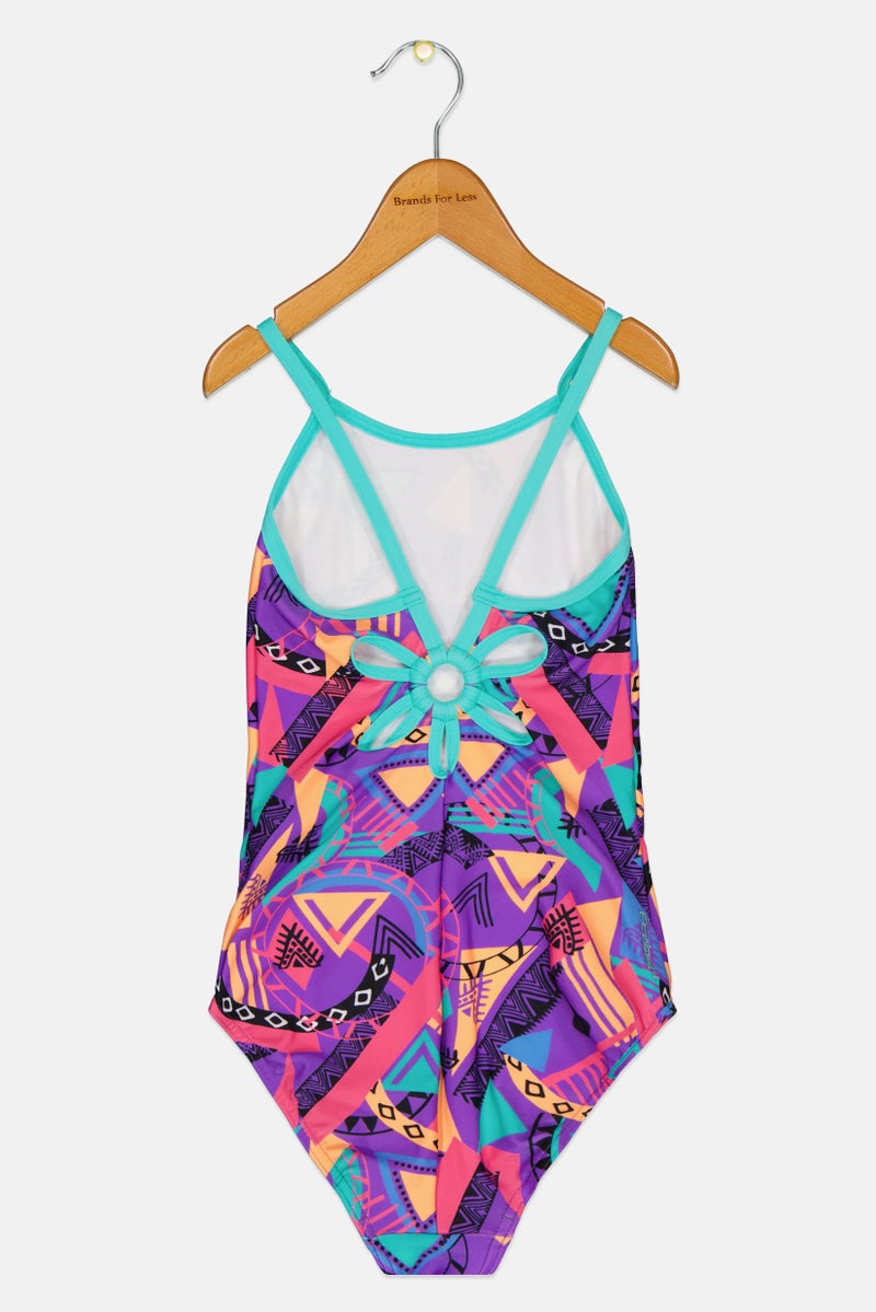 ZOGGS Kids Girl Allover Print Sleeveless One Piece, Multicolor - Image 2