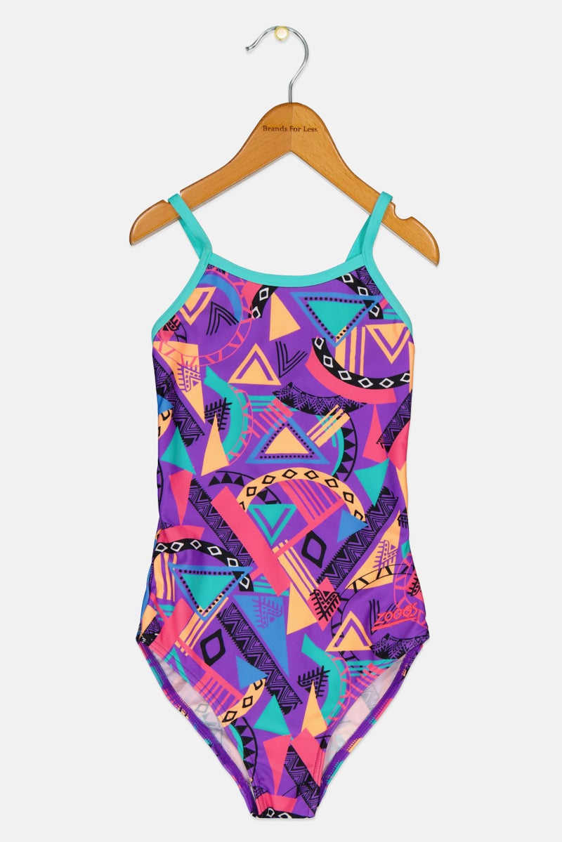 ZOGGS Kids Girl Allover Print Sleeveless One Piece, Multicolor - Image 1