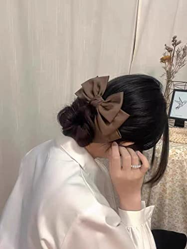 Kefley Big Bow Hair Clips for Women Girls Brown Bows for Hair Barrette Ribbon Bows for Adults Grosgrain Bowknot Hair Pins Sildes Womens Hair Accessories - Image 3