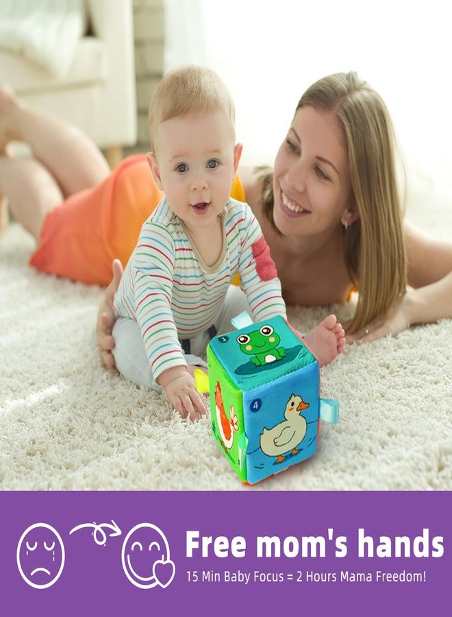 LiKee ألعاب موسيقية م Montessori للأطفال من 0-6 و 6-12 شهرًا، مكعب نشاط مضيء، ألعاب حسية للأطفال من 0 و 3 و 6 و 9 و 12 و 18 شهرًا، هدايا ألعاب أصوات الحيوانات التعليمية للأطفال من 1 و 2 سنوات للبنين والبنات - Image 4