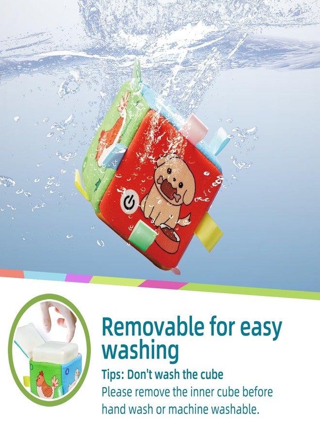 LiKee ألعاب موسيقية م Montessori للأطفال من 0-6 و 6-12 شهرًا، مكعب نشاط مضيء، ألعاب حسية للأطفال من 0 و 3 و 6 و 9 و 12 و 18 شهرًا، هدايا ألعاب أصوات الحيوانات التعليمية للأطفال من 1 و 2 سنوات للبنين والبنات - Image 5