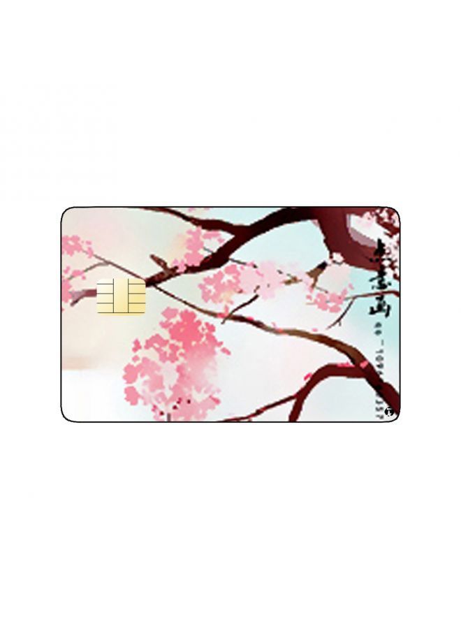 RKN PRINTED BANK CARD STICKER Beautiful Pink Roses Drawing - Image 1