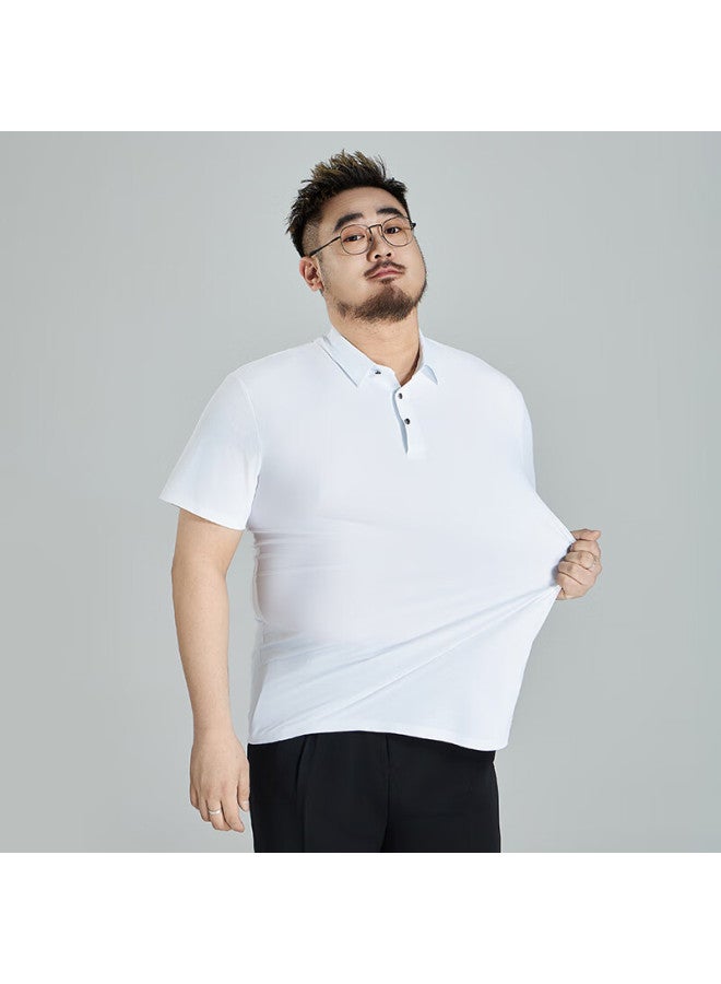 Ayoupang Men's Plus Size Business Polo Shirt New Ice Silk High Elasticity Turn-down Collar Short Sleeve T-shirt Oversize Summer - Image 3