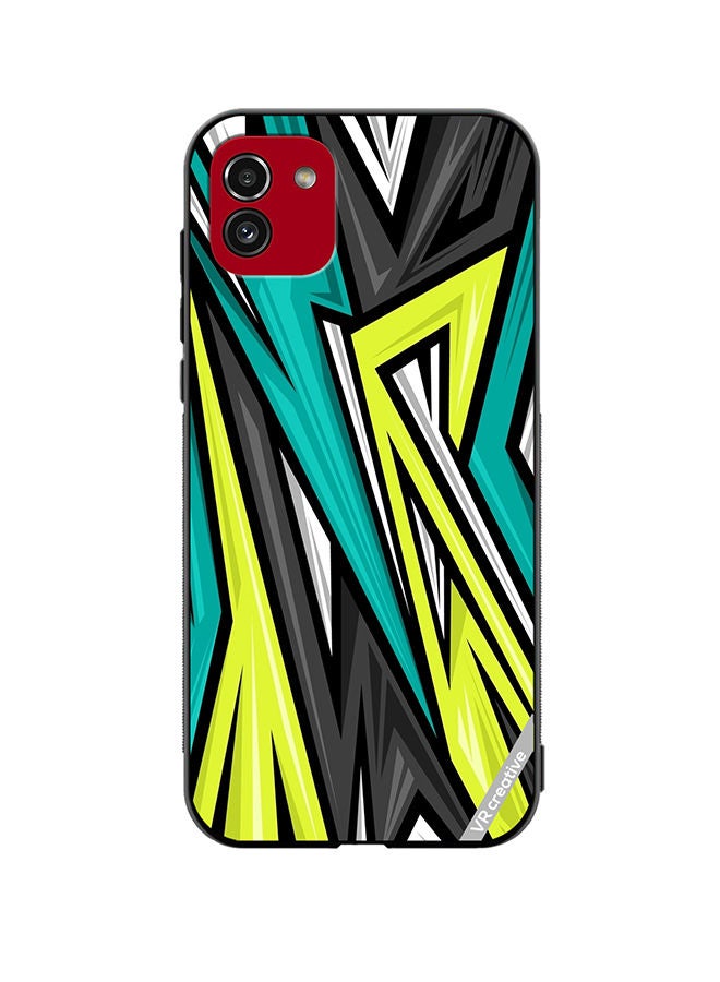 VR CREATIVE Protective Case Cover For Samsung Galaxy A03 Texture Sports Racing Style Vector Design Multicolour - Image 1