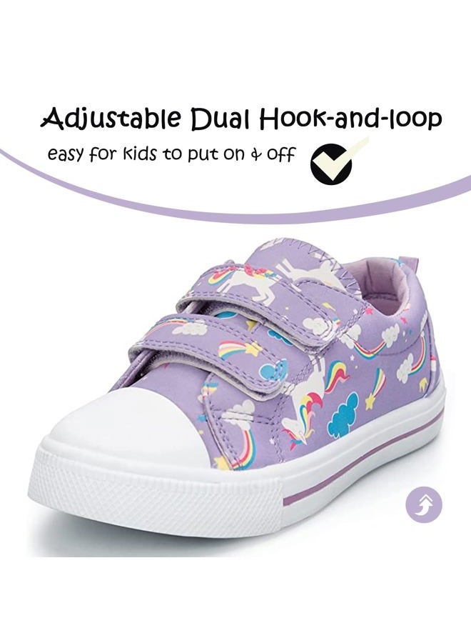 K KomForme Toddler Sneakers for Boys and Girls Dual Hook and Loops Sneakers Baby Canvas Shoes - Image 3