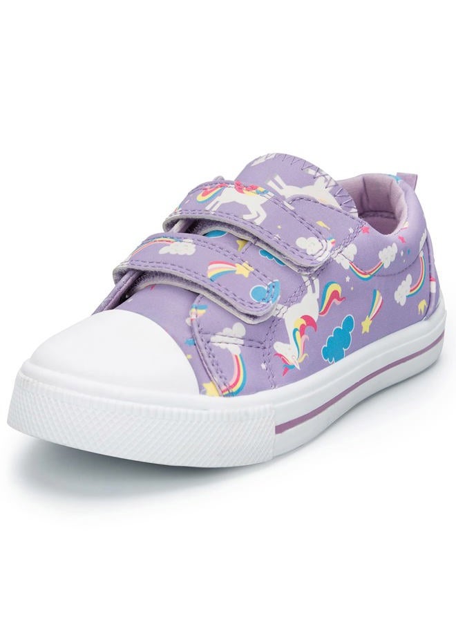 K KomForme Toddler Sneakers for Boys and Girls Dual Hook and Loops Sneakers Baby Canvas Shoes - Image 1