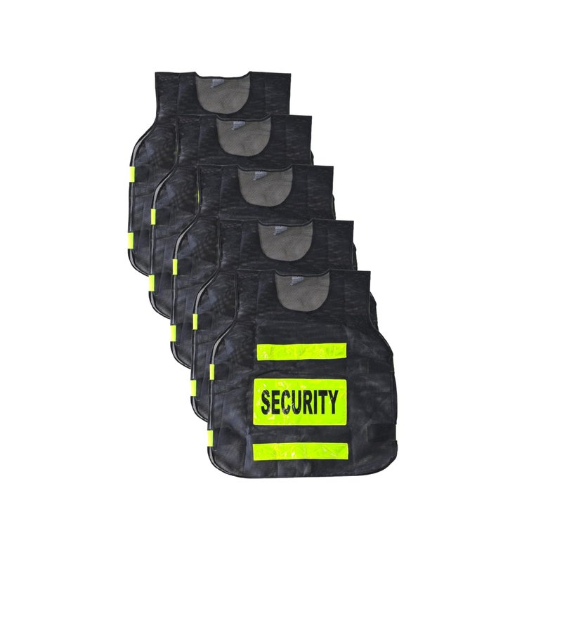 Safe Cure Reflective Jacket for Men & Women | Print Security Guard Design | Radium | Multipurpose - Traffic Control, Sports, Construction | Black Pack Of 5 - Image 5