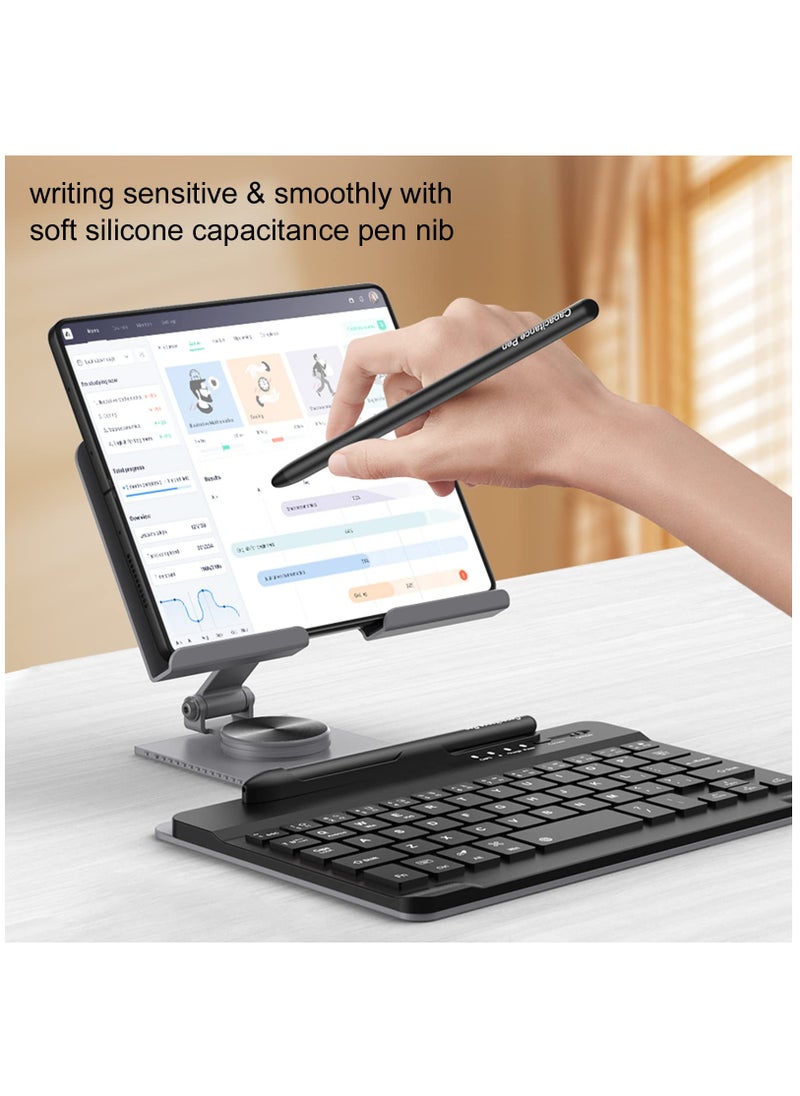 Compatible with Samsung Galaxy Z Fold 4/3/2, this set includes a Mini Wireless Bluetooth Keyboard, Mouse, Adjustable Phone Stand, Capacitive Pen, and S Pen Holder for easy portability - Black.